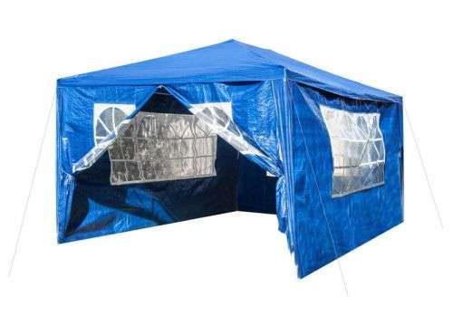 Gazebo Folding Tent Marquee w/ Side Walls 3 x 4m -Blue
