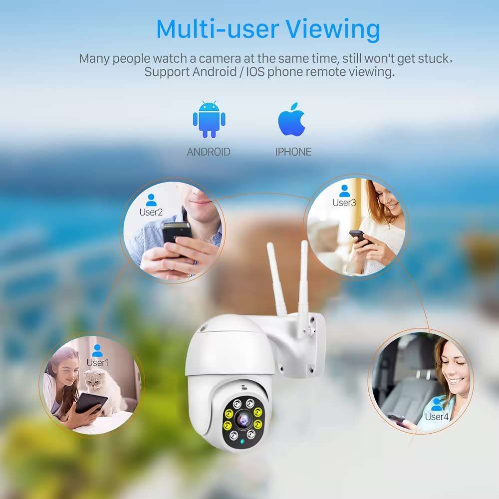 HD 1080P Outdoor WiFi IP Camera Security Monitoring Two-Channel Audio IP65 Waterproof