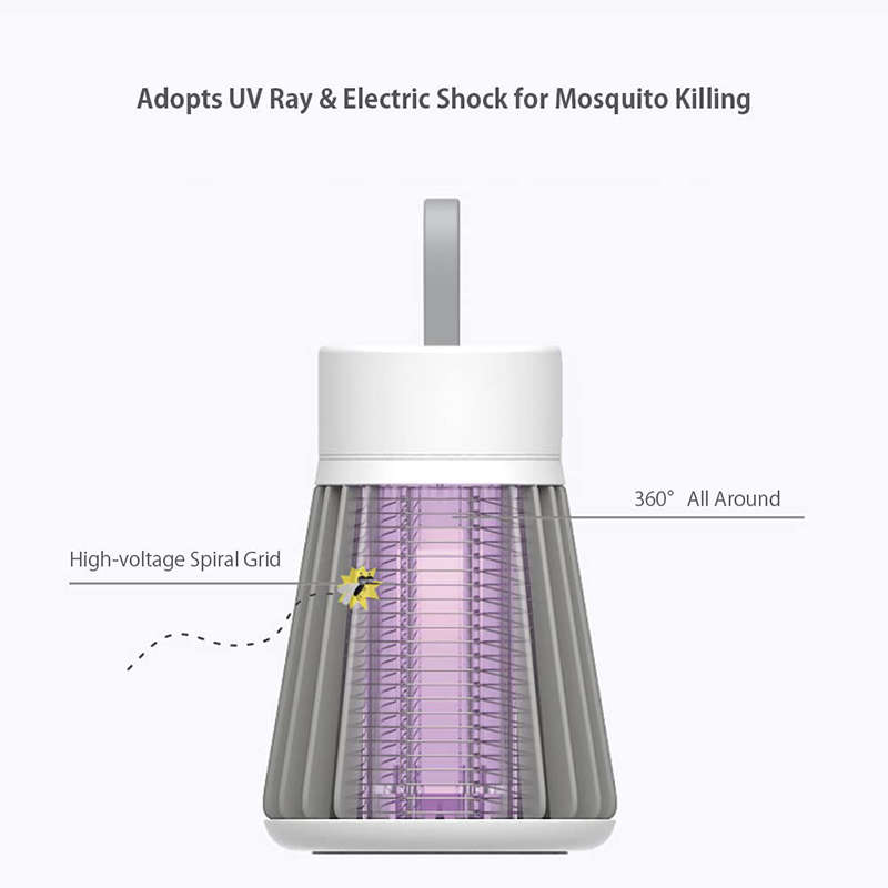 USB Electric Mosquito Killer With UV And Electric Shock Built-in Battery Silent Bug Killer