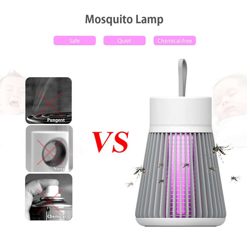 USB Electric Mosquito Killer With UV And Electric Shock Built-in Battery Silent Bug Killer