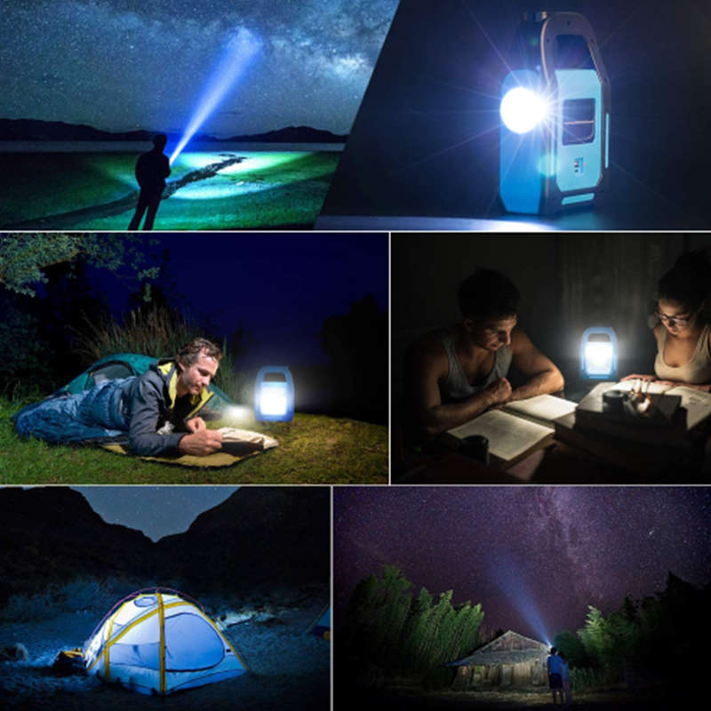 USB Solar Rechargeable Brightest COB LED Camping Lantern 3 in 1