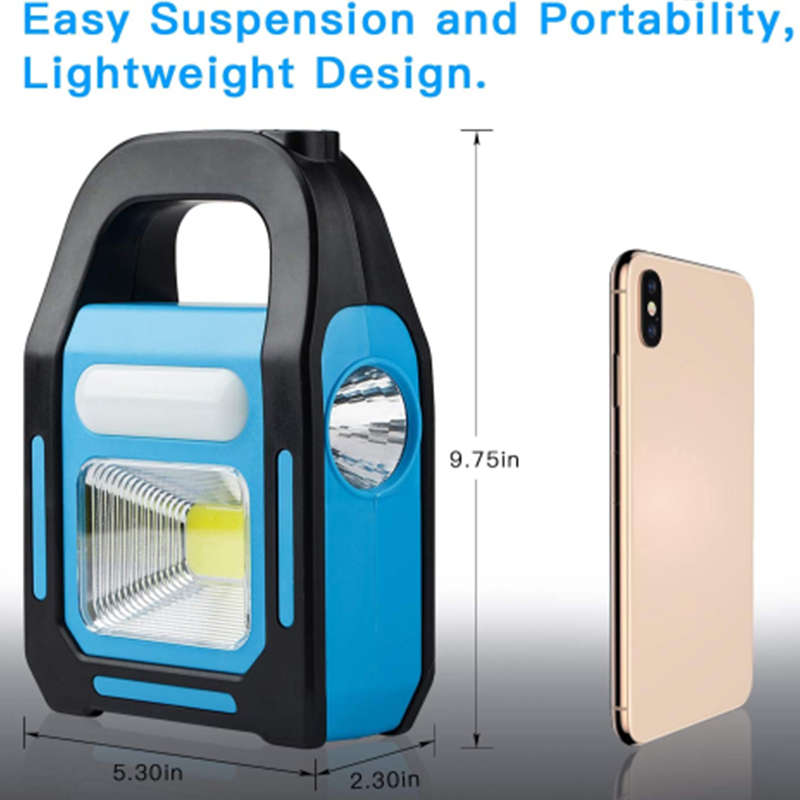 USB Solar Rechargeable Brightest COB LED Camping Lantern 3 in 1