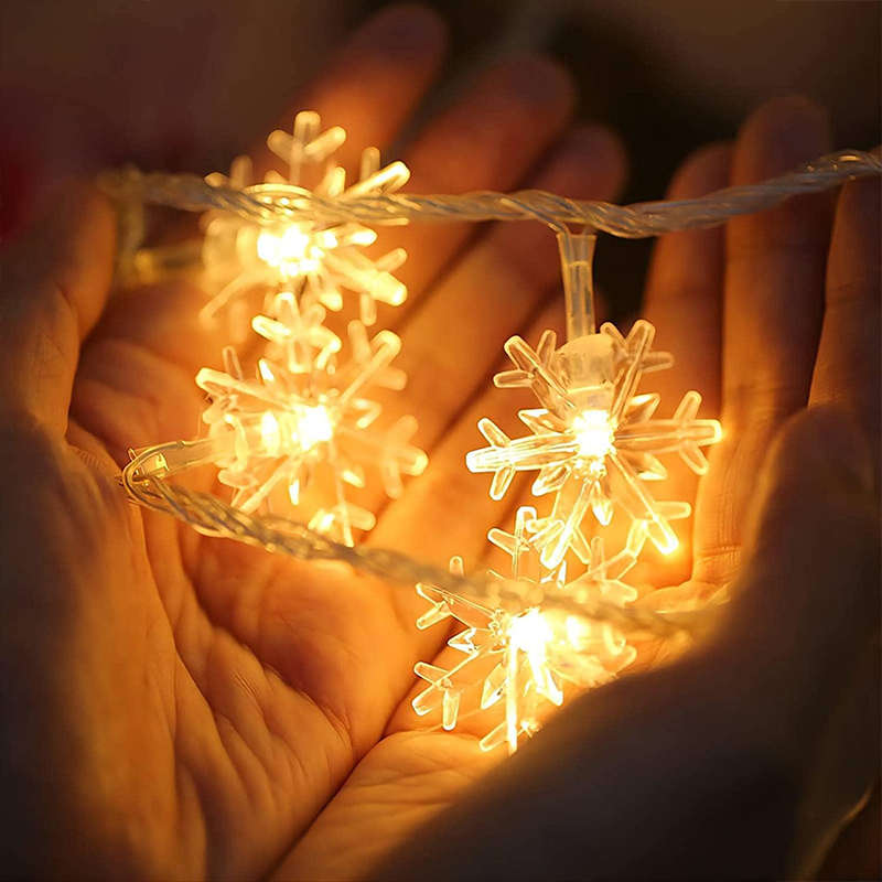 5M Christmas Tree Snowflake Light String Extended Warm White, White