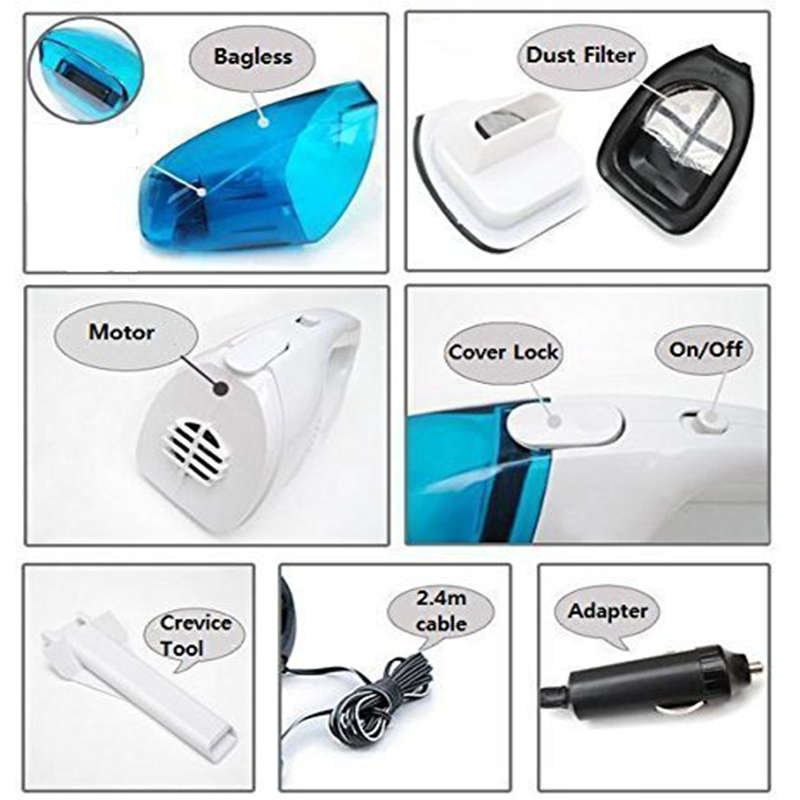 Mini Super Suction Portable Handheld Car Vacuum Cleaner (12V)