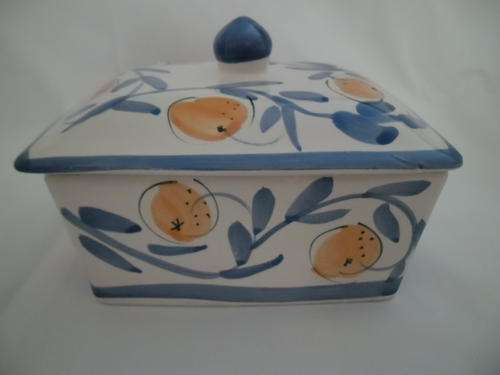 Very Pretty hand painted Butter/Cheese or Pate Dish, REDUCED R20.00