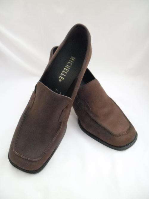 Genuine Brown Leather Michelle Shoe, Size 7