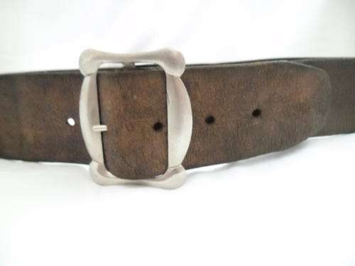 Vintage LARGE brown leather belt, 115 cm, possible army?