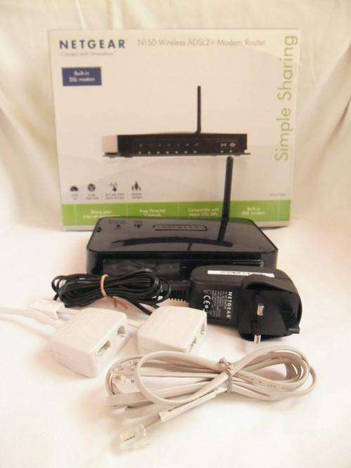 NETGEAR N150 WIRELESS ADSL2+ MODEM ROUTER, HARDLY USED