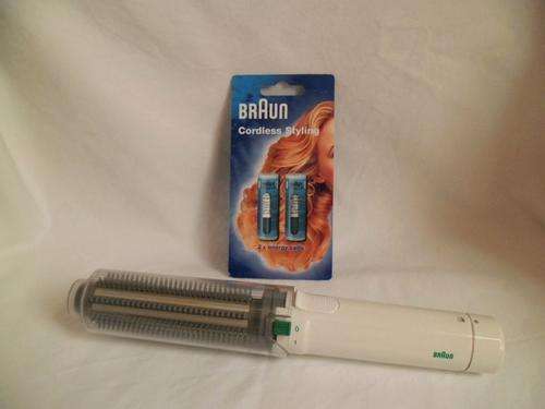 BRAUN CORDLESS GAS STYLE HOT BRUSH TWO BRAND NEW ENERGY CELLS GAS CARTRIDGES EXCELLENT CONDITION