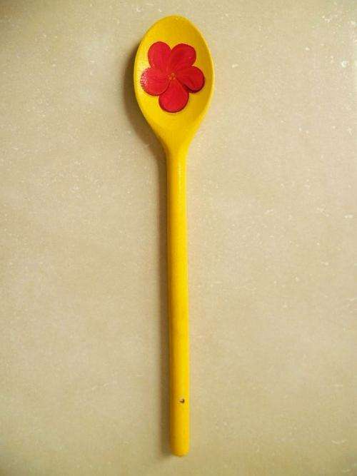 LOVELY HAND PAINTED FLORAL WOODEN SPOON