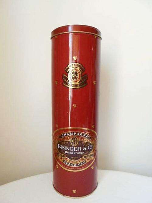 VINTAGE *BISINGER & CO.* CHAMPAGNE BOTTLE TIN