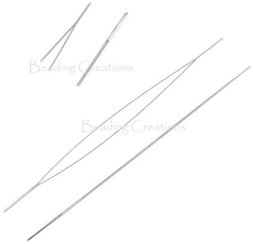 SPECIALIZED BEADING NEEDLES - FOR THREAD OR CORD STRINGING - STAINLESS STEEL - 5.7x0.3cm