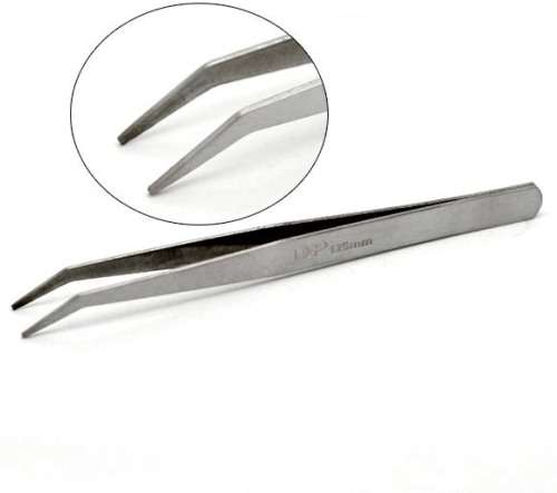 BENT NOSE - CURVED - BEADING TWEEZERS - 12.5cm