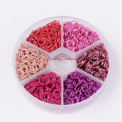JUMP RINGS - ELECTROPHORESIS - MIXED COLORS - 6X0.7mm - SOLD PER BOX