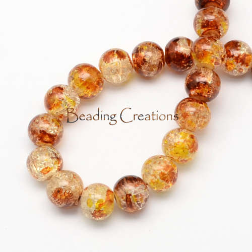 BEADS/GLASS BEADS/ROUND GLASS BEADS/TWO TONE GLASS BEADS/CHOCOLATE CRACKLE GLASS BEADS/12MM BEADS