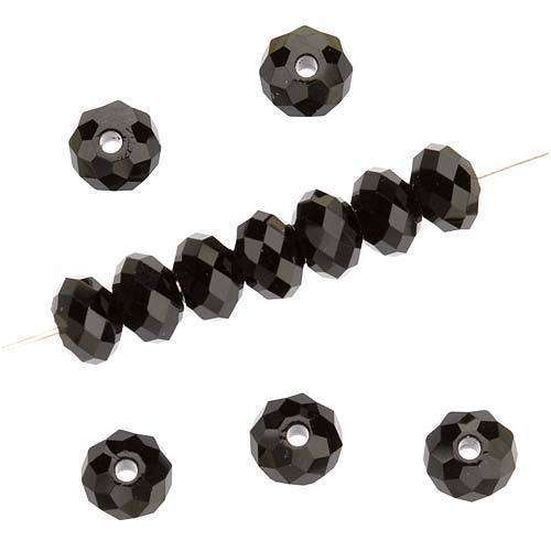 SWAROVSKI CRYSTAL - JET BLACK - 4mm - FACETED RONDELLE BEADS - 5040