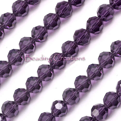 BEADS/CRYSTAL BEADS/CZECH CRYSTAL BEADS/ROUND CRYSTAL BEADS/AMETHYST CRYSTAL BEADS/8MM CRYSTAL BEADS