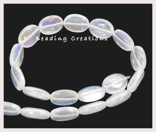 BEADS/BEAD/GLASS BEADS/FLAT GLASS BEADS/OVAL GLASS BEADS/AB GLASS BEADS/FLAT OVAL CLEAR GLASS BEADS