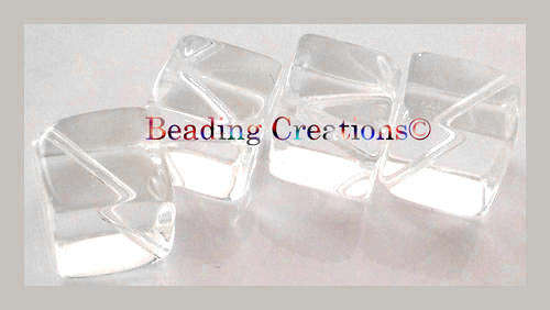 GLASS - CLEAR - CUBE - BEADS - 10mm