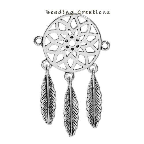 PENDANTS - DREAM CATCHER - ANTIQUE SILVER - 52mm