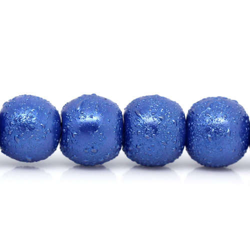 Glass Beads Round Dark Blue Stardust 8mm