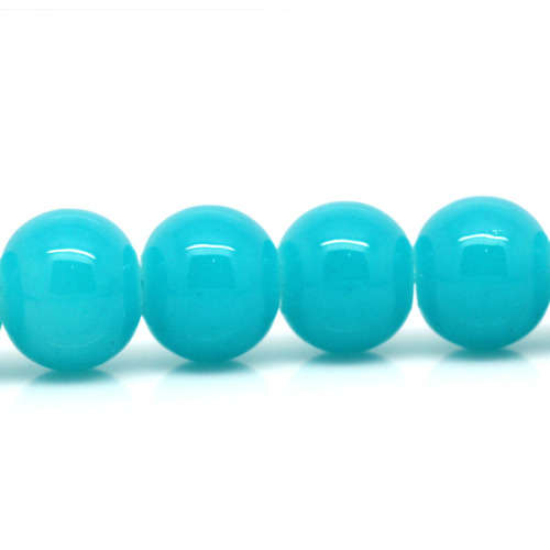 GLASS BEADS - LOOSE - BLUE - 8mm - 5 PCS