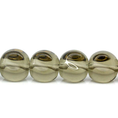 BEADS/GLASS BEADS/ROUND GLASS BEADS/HELIX SHAPED GLASS BEADS/LIGHT BROWN GLASS BEADS/10MM GLASS BEAD