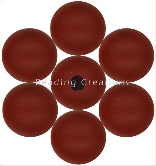 Natural Round Painted Wooden Beads Marsala 10mm