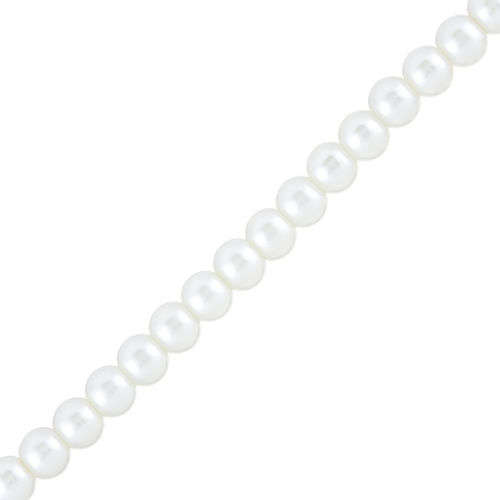 GLASS PEARL BEADS - BRIDAL ICE WHITE - 8mm - 50 PCS