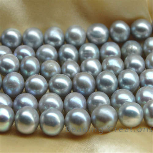 GLASS PEARL BEADS - LIGHT GREY - 8mm - 50 PCS
