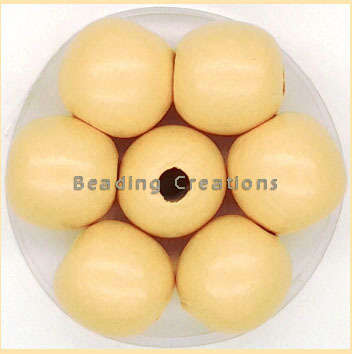Natural Round Painted Wooden Beads Egg Shell 14mm