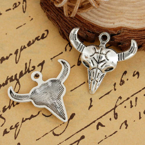 CHARMS - TAU - BOHO CHIC - ANTIQUE SILVER - 28x26mm