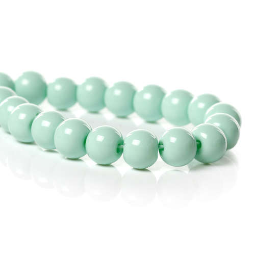GLASS BEADS - ROUND - MINT GREEN - 6mm - 10 PCS