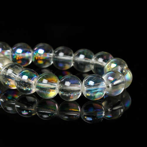 BEADS/BEAD/GLASS BEADS/ROUND GLASS BEADS/CLEAR AB GLASS BEADS/8MM GLASS BEADS