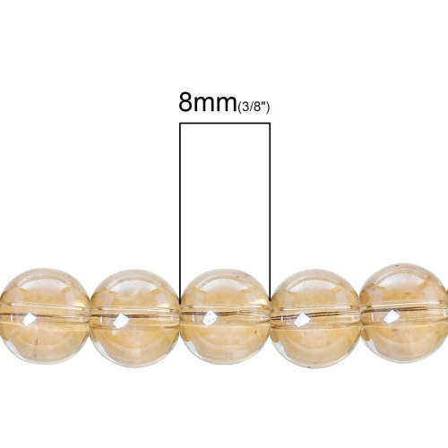BEADS/BEAD/GLASS BEADS/ROUND GLASS BEADS/PEACH AB GLASS BEADS/8MM GLASS BEADS