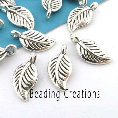 CHARMS/CHARM/LEAF CHARMS/ANTIQUE SILVER CHARMS/BEADING CHARMS/BRACELET CHARMS