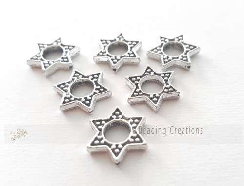 Bead Frames Antique Silver Stars
