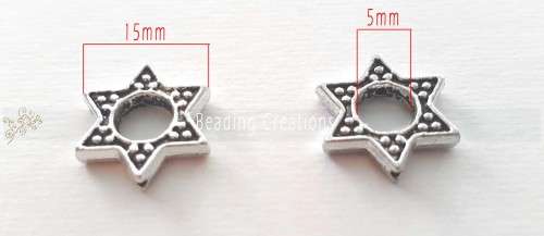 Bead Frames Antique Silver Stars
