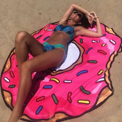 MANDALA - YOGA MAT - ROUND - PINK DONUT - BEACH THROW - TOWEL - SHAWL