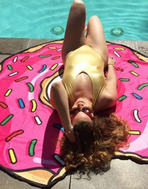 MANDALA - YOGA MAT - ROUND - PINK DONUT - BEACH THROW - TOWEL - SHAWL