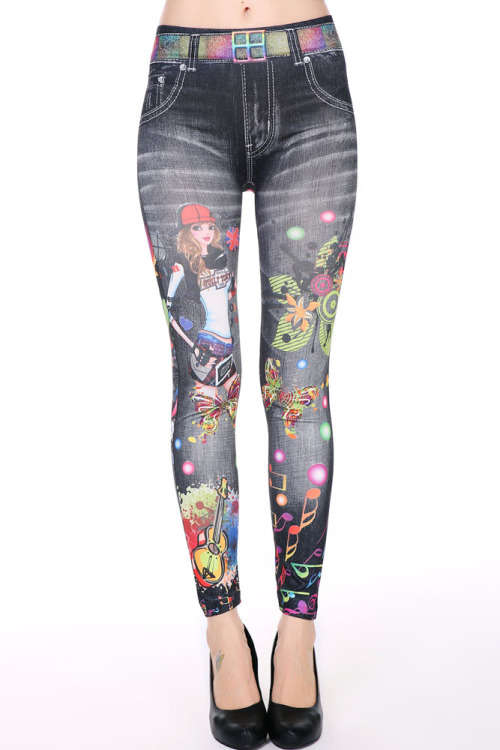 ***LOCAL STOCK*** MUSIC GIRL DREAMY PRINT LEGGINGS - ONE SIZE