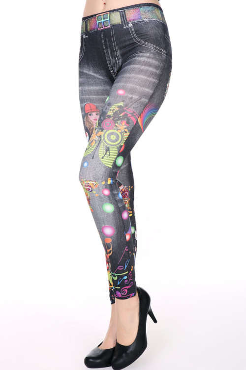 ***LOCAL STOCK*** MUSIC GIRL DREAMY PRINT LEGGINGS - ONE SIZE