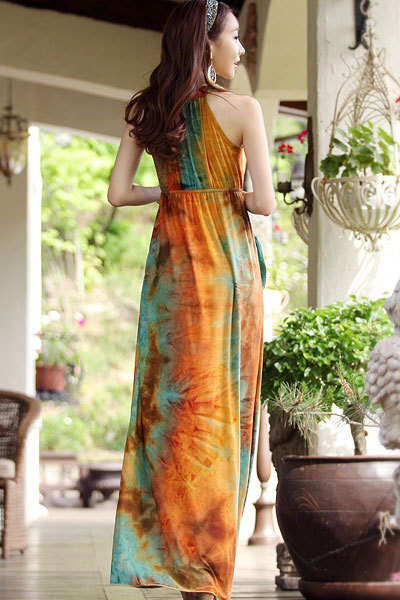 CLASSIC BRAIDED NECK MAXI DRESS - ONE SIZE