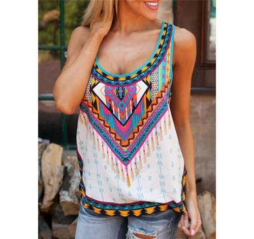 TRENDY BOHO PRINT SUMMER TANK TOP - S/M/L/XL