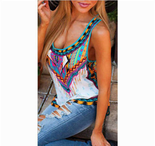 TRENDY BOHO PRINT SUMMER TANK TOP - S/M/L/XL