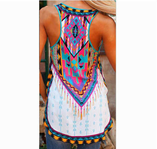 TRENDY BOHO PRINT SUMMER TANK TOP - S/M/L/XL