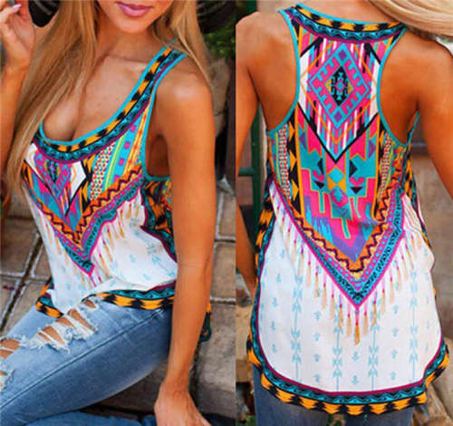 TRENDY BOHO PRINT SUMMER TANK TOP - S/M/L/XL