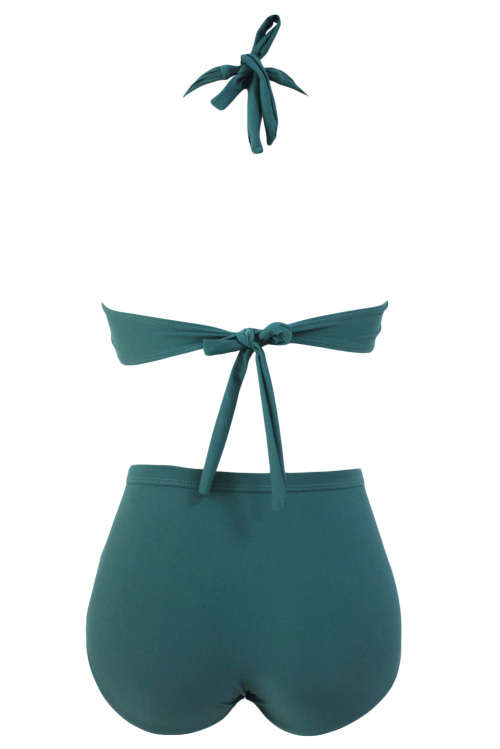 STUNNING GREEN STRAPPY DETAIL PUSH UP HIGH WAIST BIKINI - S/M/L/XL/2XL