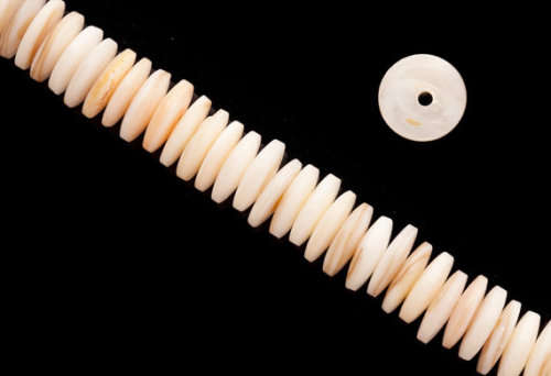 NATURAL - SHELL - FLAT ROUND COIN BEADS 10x2mm - 10 PIECES