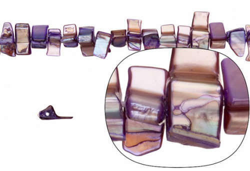 SHELL BEADS - PURPLE - MOTHER-OF-PEARL - NUGGETS AND CHIPS - 5-10mm - NATURAL BEADS - 10 PIECES